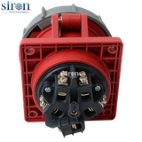 Ổ cắm âm đỏ IP67 3P+N+E 6h 63A 220~380V, 240~415V Siron S67R56-63R2