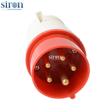 Phích cắm di động màu đỏ IP44 3P+N+E 6h 32A 220~415V Siron P44F56-32R2