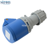 Ổ cắm di động màu xanh IP44 2P+E 6h 32A 220~250V Siron S44F36-32B3