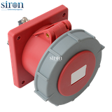 Ổ cắm công nghiệp âm đỏ IP67 3P+E 6h 63A 380~415V Siron S67R46-63R2