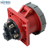Ổ cắm âm đỏ IP67 3P+N+E 6h 63A 220~380V, 240~415V Siron S67R56-63R2