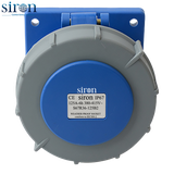 Ổ cắm lắp âm màu xanh IP67 2P+E 6h 63A 220~250V Siron S67R36-63B2