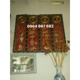 Tranh tứ qúy thiếp vàng 2