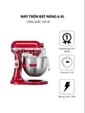 Máy Trộn Bát Nâng Chuyên Nghiệp 6.9l KitchenAid 5KSM7990XEER Professional Màu Đỏ