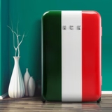 Tủ lạnh mini retro HCK ITALY FLAG 107L màu xanh quốc kỳ Ý, có ngăn đông