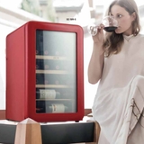 Tủ rượu vang HCK màu đỏ 22 chai có mặt kính (dung tích 70L)