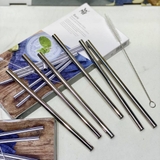 Bộ ống hút thẳng WMF Baric Cromargan 6 chiếc, kèm cọ rửa, cao 18cm