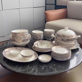 Bộ đồ ăn sứ xương Imperial London Xanh ngọc dây vàng 50 chi tiết