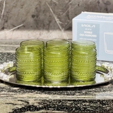 Set 6 cốc hạt cườm Viola From Germany 295ml dáng trụ thủy tinh cao cấp