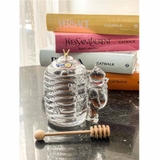 Hũ đựng mật ong kèm cây khuấy Crystal Bohemia 15cm