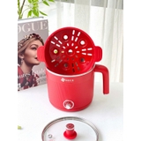 Nồi lẩu mini kèm xưng hấp Arber DN05 màu đỏ