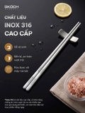 BỘ 6 ĐÔI ĐŨA INOX 316 CAO CẤP GKOCH ARVO