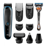 Bộ dụng cụ chải chuốt đa năng Braun MGK3085, tông đơ 9 trong 1, 7 phụ kiện và dao cạo râu Gillette Fusion5 ProGlide