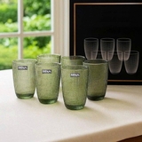 Bộ 6 cốc thủy tinh vân lưới SEKA 420ml  Màu xanh matcha