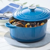 Nồi gang ovan LeCreuset Brater Oval Evo 31cm Blau Marseille màu xanh dương