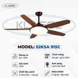 Quạt trần đèn 5 cánh Klasse 52KSA 915C
