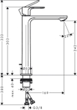 Vòi chậu rửa mặt Hansgrohe 72580000 Waschtischmischer Rebris S 240