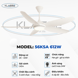 Quạt trần đèn 5 cánh Klasse 56KSA 612W