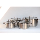 Bộ nồi inox 304 BeHome - 4 chiếc vung kính, Hàng Việt Nam xuất khẩu Hàn Quốc