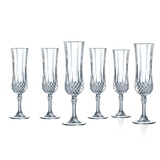 Set 6 ly champagne Longchamp Cristal d'Arques Paris 120ml