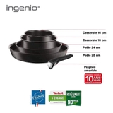 Set 2 nồi + 2 chảo, chung 1 tay cầm rời Tefal Ingenio L6549102 Performance - made in France