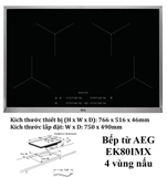 Bếp từ AEG EK80IMX 4 vùng nấu