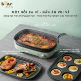 Nồi lẩu nướng 3 khay Bear SUBE004
