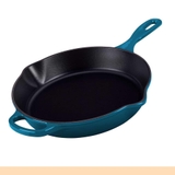 Chảo gang tròn LeCreuset 26cm Karibik Blau deep teal