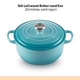 Nồi gang Le Creuset brater rund Evo 20cm Caribe Blue màu xanh ngọc