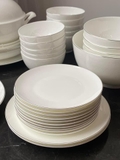 Set bát sứ Imperial 50 món trắng viền mép bạc