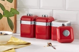 Set 3 hộp đựng cafe, trà và đường Swan màu đỏ