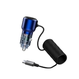 Củ sạc nhanh trên ô tô tích hợp dây Type-C PD65W RECCI RCC-N22