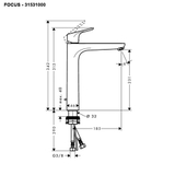 Vòi chậu nóng lạnh Hansgrohe 31531000