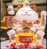 Mèo vẫy tay thần tài Maneki-neko - Sinh ý hưng long - Phát tài phát lộc, Hạnh phúc sung túc - 32cm