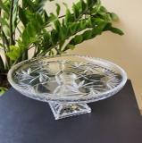 Chân bồng pha lê mài đựng bánh gato, bánh, trái, đồ ăn tráng miệng Bohemia Crystal 30cm