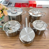 BỘ NỒI FISSLER PROFI 4 NỒI 1 QUÁNH NẮP INOX MẪU MỚI 2022
