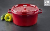 Nồi gang đúc Staub Cocotte Ronde (Màu Đỏ) 28 cm