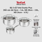 Bộ 3 nồi inox Tefal Duetto Plus G719S674