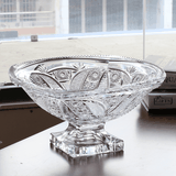 Mâm bồng chân đế vuông M56 34cm Crystal Bohemia