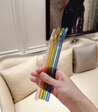 SET ỐNG HÚT THUỶ TINH MÀU SẮC 4 CÁI KÈM CHỔI ZWILLING 23CM