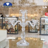 Chân nến pha lê 3 tay Bohemia Crystal cao 42cm