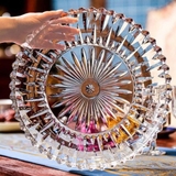 Khay thuỷ tinh tròn dày, nặng, trong vắt nhà G-HORSE 29cm