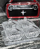 Bộ 4 Thố Mứt Thuỷ Tinh Pha Lê có nắp kèm khay sang xịn mịn DL EU