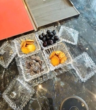 Bộ 4 Thố Mứt Thuỷ Tinh Pha Lê có nắp kèm khay sang xịn mịn DL EU