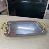 Khay phục vụ có tay cầm làm từ thép không gỉ 18/10 kích thước 38x22cm