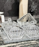 Set 4 thố mứt kèm khay pha lê Vessen Nga Hình Vuông