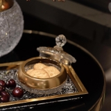 Thố pha lê mài mạ vàng BOHEMIA đường kính 13cm