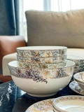 Bộ đồ ăn sứ xương Imperial London Xanh ngọc dây vàng 50 chi tiết