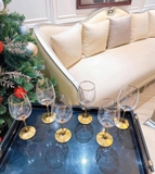 Bộ 6 Ly Rượu Vang Rona 450ml Mạ Vàng 24K