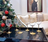 Bộ 6 Ly Rượu Vang Rona 450ml Mạ Vàng 24K